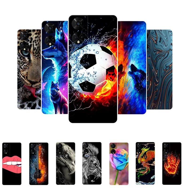 For TCL 50 5G Case Football Soft Silicone Back Cases For TCL 50 5G T613k Phone Cover TCL50 5G etui Fundas