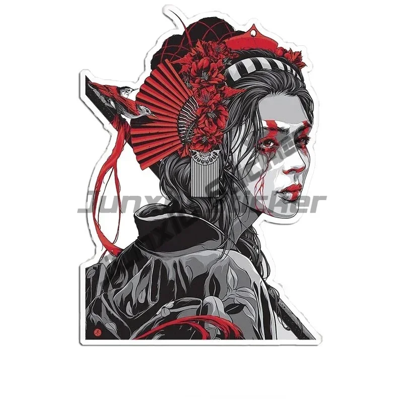 Creative Samurai Stickers for Japanese Female Samurai Car Stickers Vinyl Waterproof Funny Decal Motorcycle Trunk Camper Decals