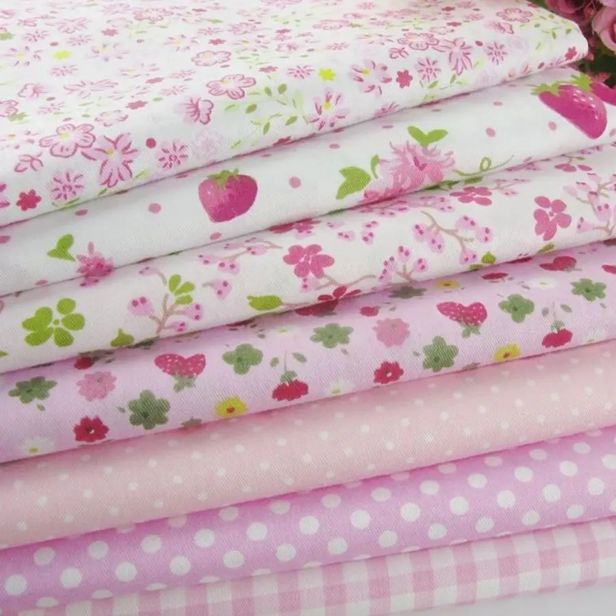 Delicate Pink/Red/Yellow/Blue Stripe  100% cotton Fabric Quilting fabric Clothes Home Textile Bedding Sewing Doll Cloth DIY A65