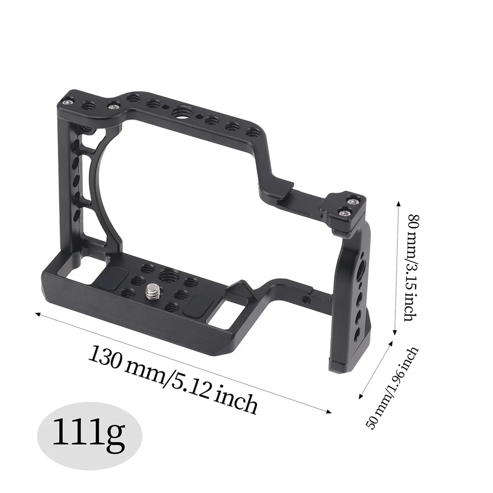 Full Cage Top Camera Cage Rig Stabilizer for Sony A6500/A6400/A6300/A6000 Cell Cage with Shoe Mount Thread Holes