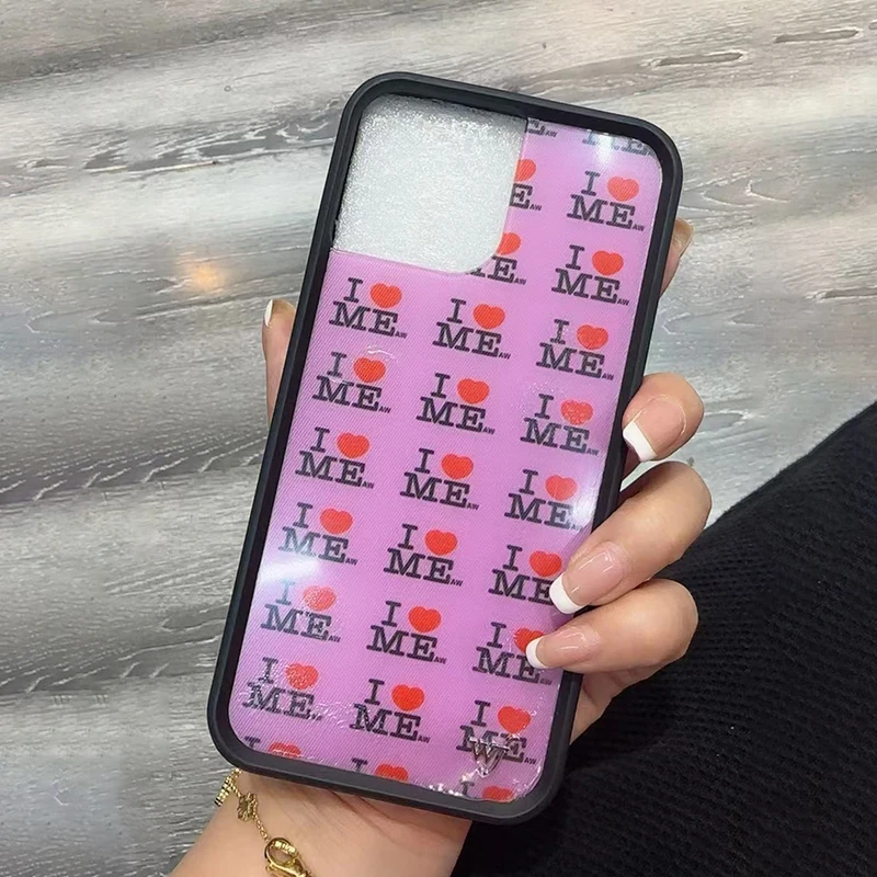 

Wildflower 3D I Heart Me Phone Case for iPhone 17 16 15 14 13 12 Pro Max Plus Luxury WF Cartoon Soft Edged Back Cover Funda