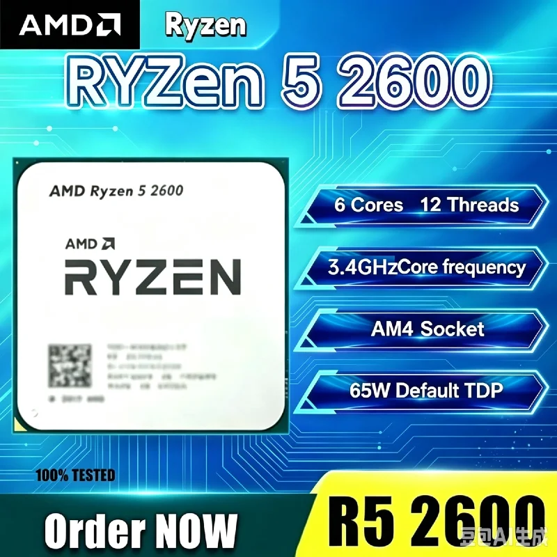 amd-ryzen-5-2600-original-cpu-6c-12t-34‑39ghz-unlocked-am4-mainboard-gaming-office-multitasking-processor