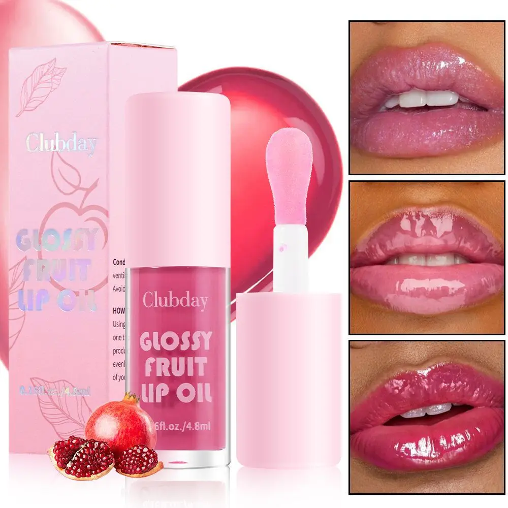 Brilho labial de frutas de longa duração, fórmula hidratante, uso de longa duração, acabamento brilhante não pegajoso para lábios suculentos e carnosos, uso diário, beleza