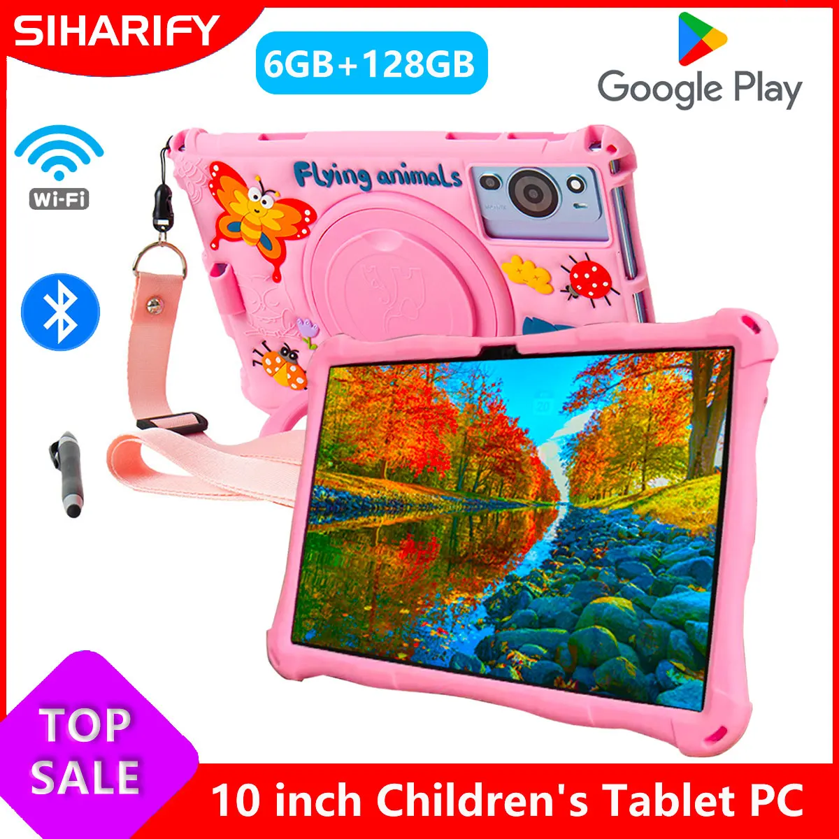 10 inch Children's Tablet Computer Octa Core Dual Cameras Dual SIM 4G Phone Call Tablets Bluetooth Wifi 6GB+ 128GB ROM