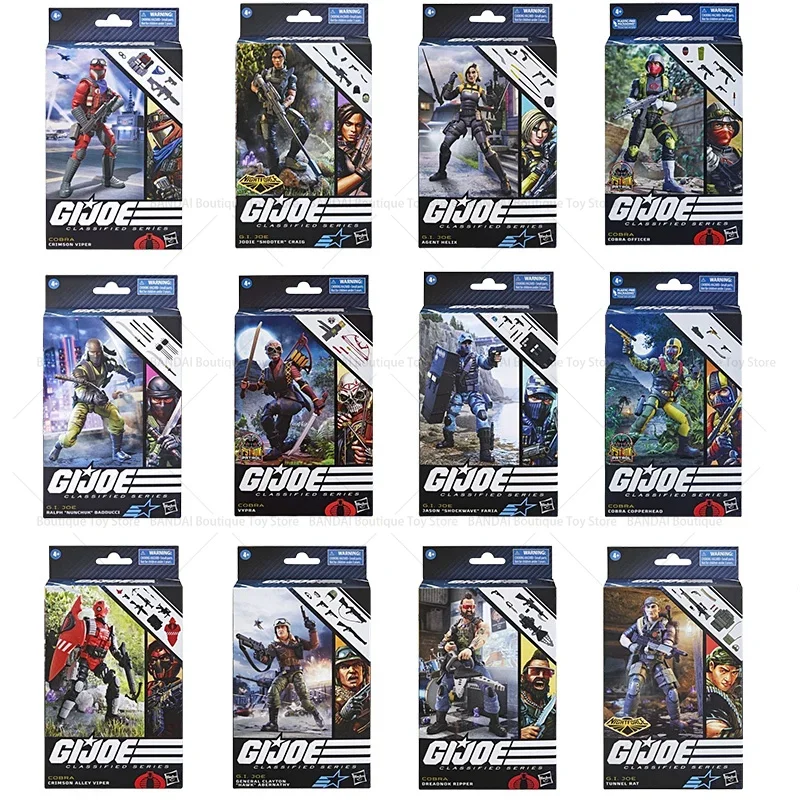 

《Hasbro》 G.I.JOE Classified Series Tunnel Rat Copperhead Cobra Officer Dreadnok Ripper Agent Helix Original Figure Model Toy