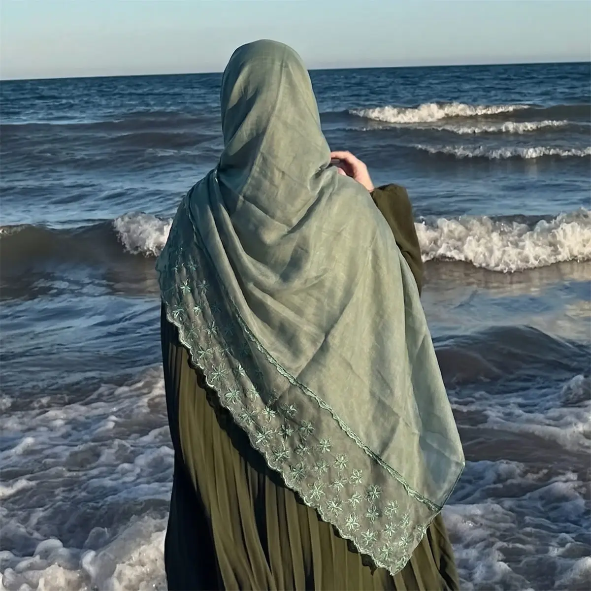 2026 Women's Watercolor Hijab Scarf Bandana Headband Vintage Luxury Beach 180cm Long Handkerchief Bohemia Muslim Accessories New
