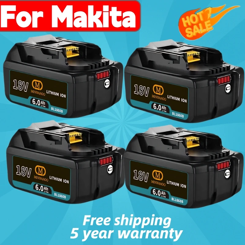 

100% новый оригинальный аккумулятор для Makita 18 В, 6,0 Ач, замена BL1830BL1840BL1850BL1860B LXT400 Аккумуляторный блок