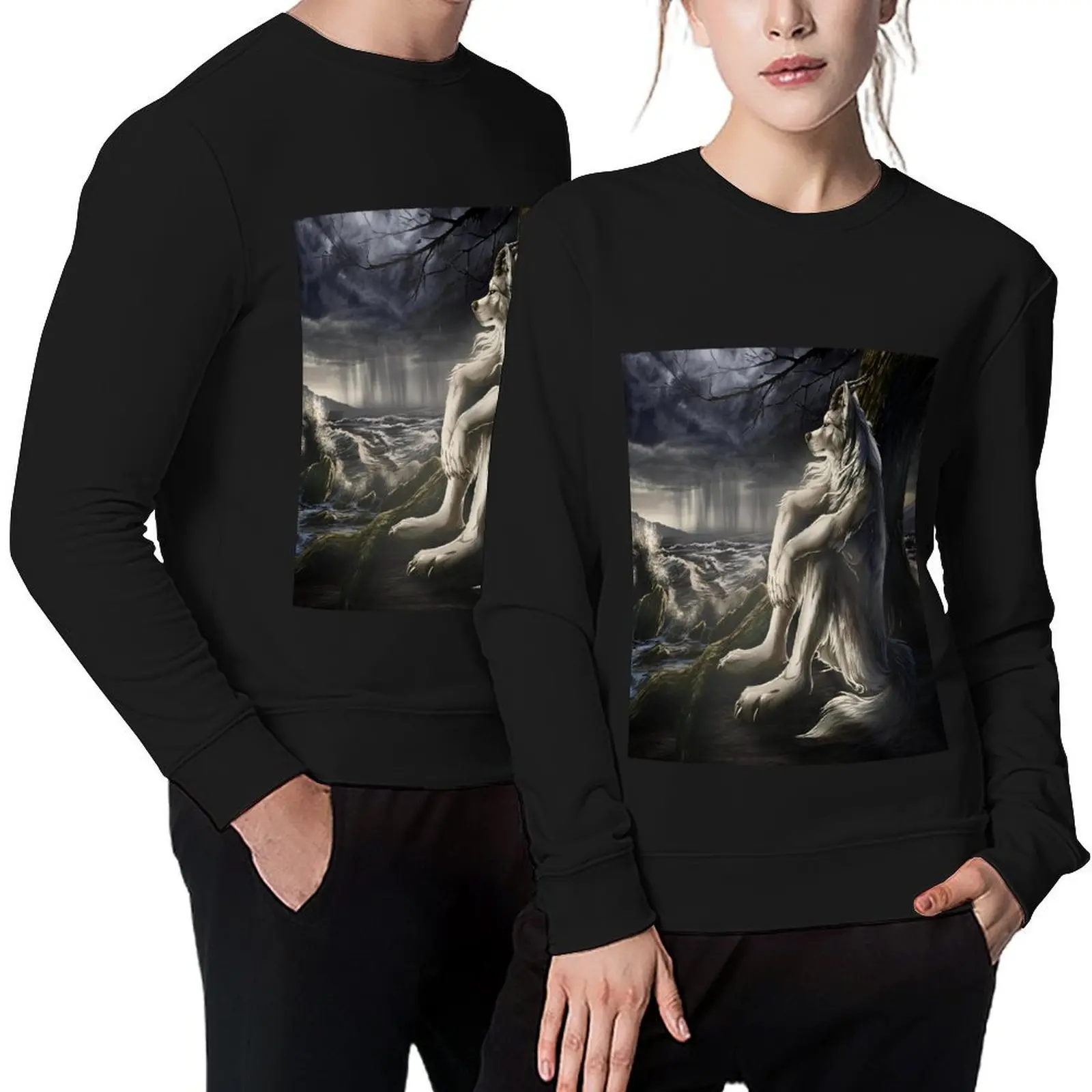 

werewolf sitting meme Pullover men's clothes mens designer clothes men clothing male clothes men's sweatshirt