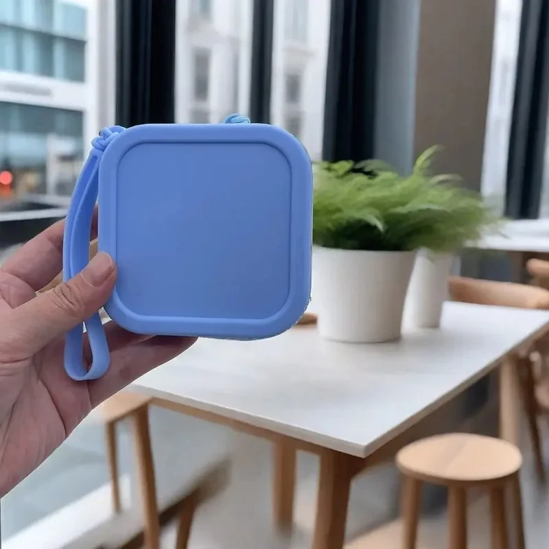 Bolsa pequena de silicone para moedas, à prova d'água, com zíper, porta-moedas, bolsa para fones de ouvido, bolsa de viagem, para guardar batom, cartão bancário, etc.
