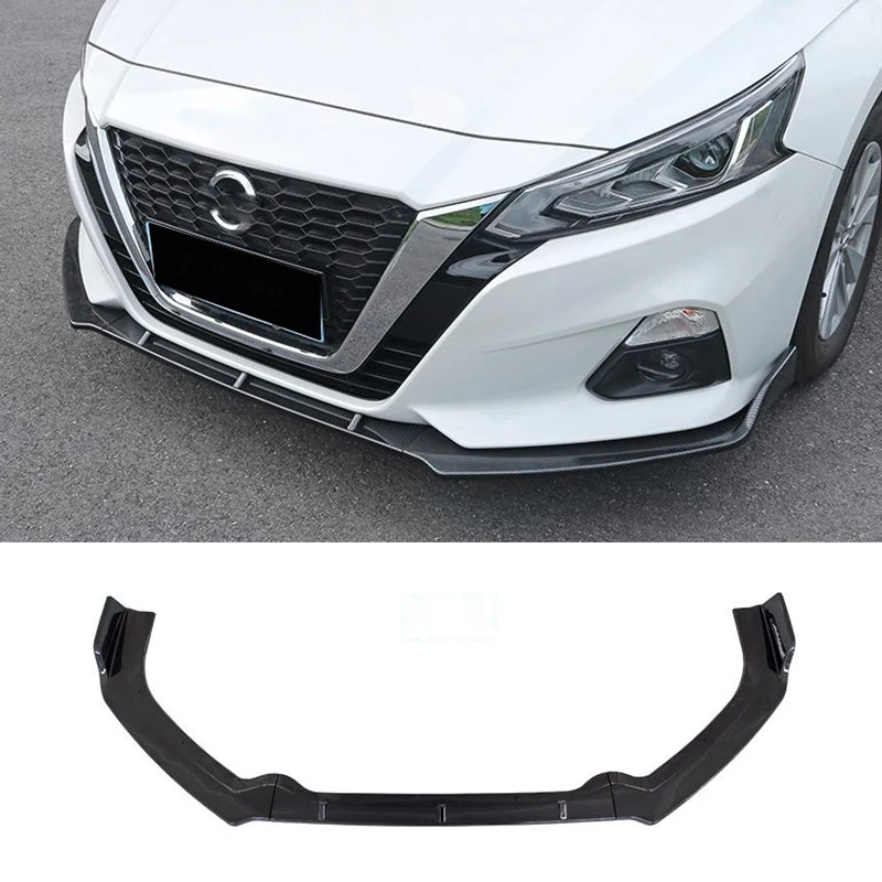 Applicable To For Nissan Maxima  Accessories 3Pcs Car Front Bumper Split Lip Body Kit Spoiler Diffuser Deflector 2019-21