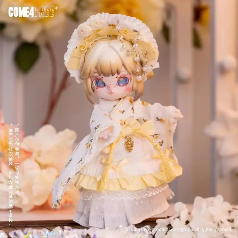 Vêtements uniquement adaptés aux poupées Ob11 à 12 Points, série dessert, jupe Bjd jaune lait, ensemble de vêtements de poupée, cadeaux d'anniversaire pour filles