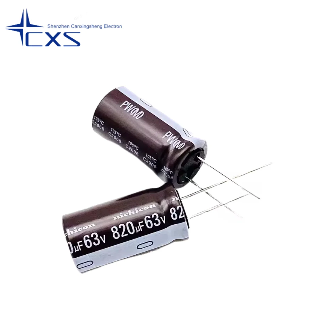 10pcs 63V 820UF 16*25/30 Japan Nichicon Capacitor 820UF63V Long Life Electrolytic Capacitor