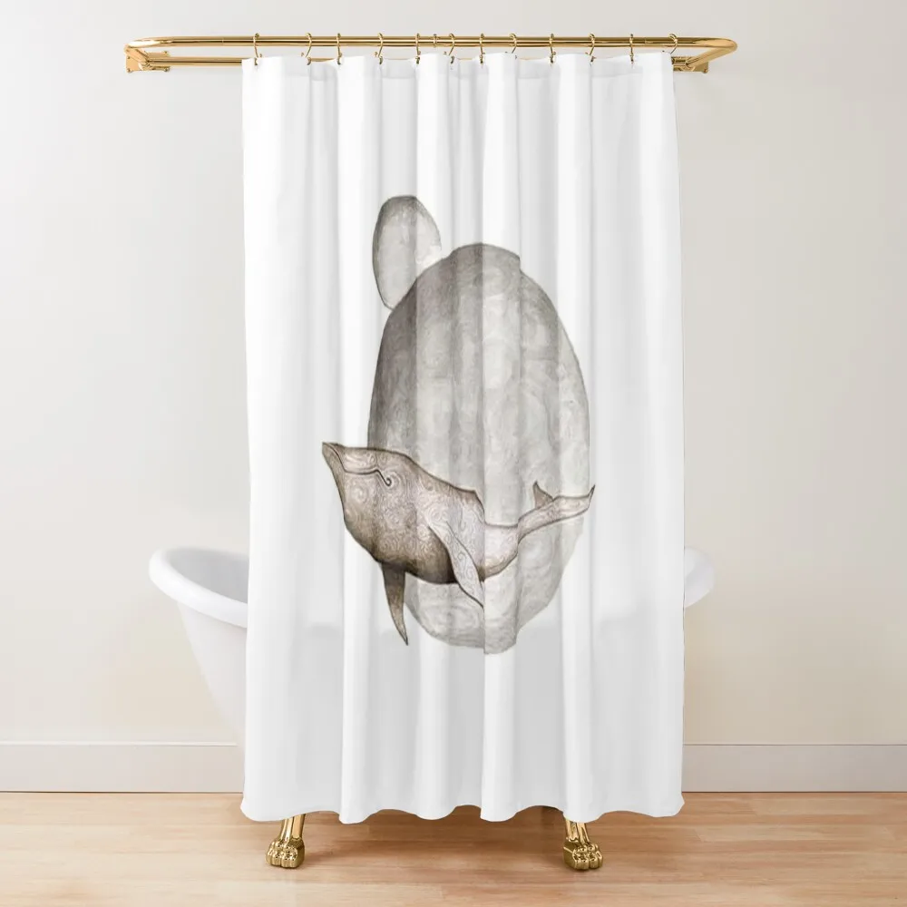 

Flying Whales Shower Curtain Bathroom Showers Waterproof Fabric Shower Curtain