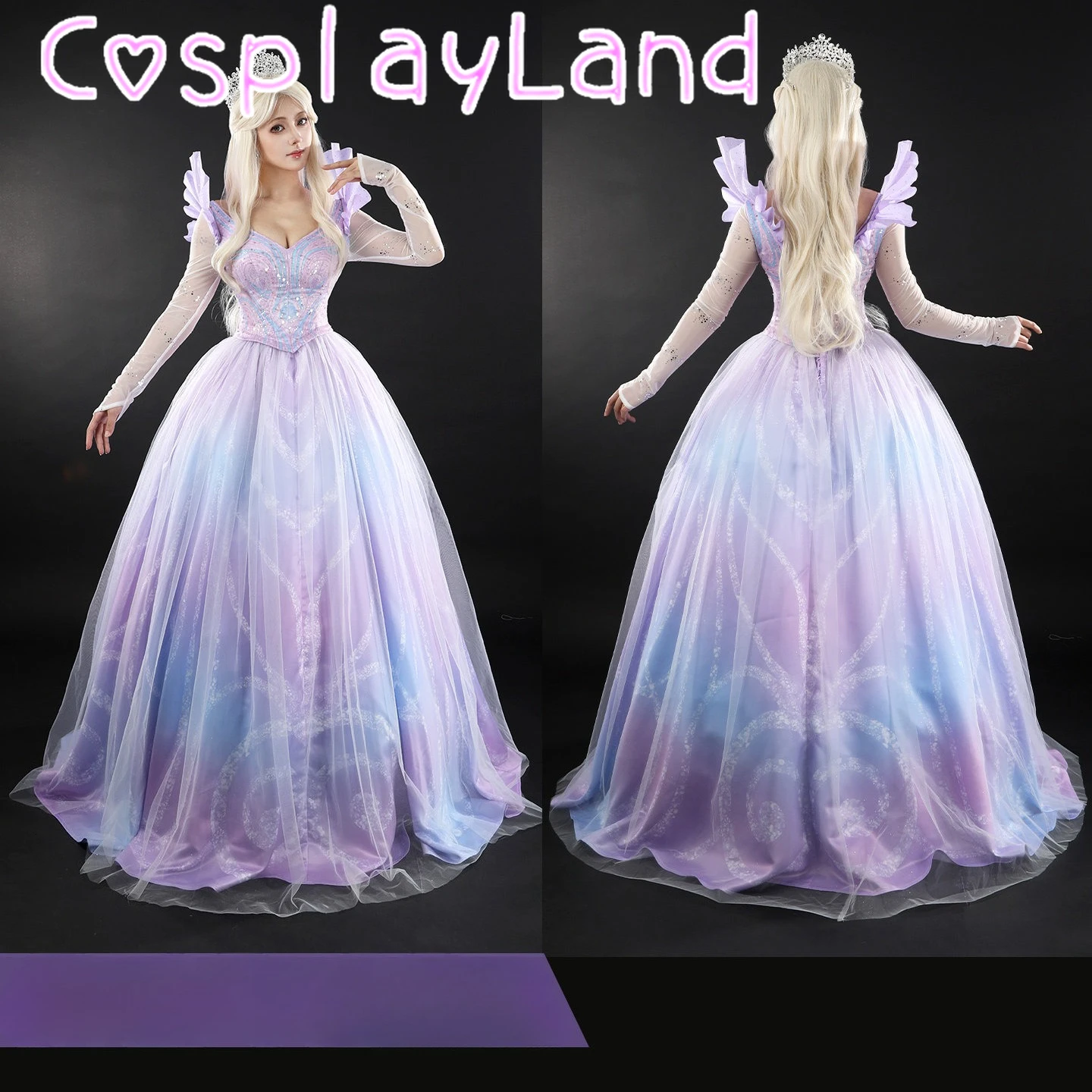 

Wicked 2 Cosplay Glinda Costume Princess Purple Dress Accessories Halloween Christmas Ball Party Dance Dress Outfit Custom Made
