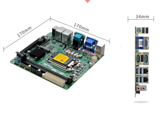 B250 B365 Scheda Madre Mini-ITX SBC IPC Scheda Madre Scheda Industriale Mini ITX Supporto 6/7/8/9th LGA1151 CPU 6 * COM 2 * LAN PS/2 VGA