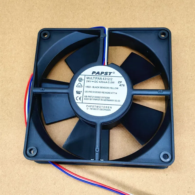 New PAPST MULTIFAN 4312/2 24V 5.0W 12032 12CM3 Wire Alarm Function Fan