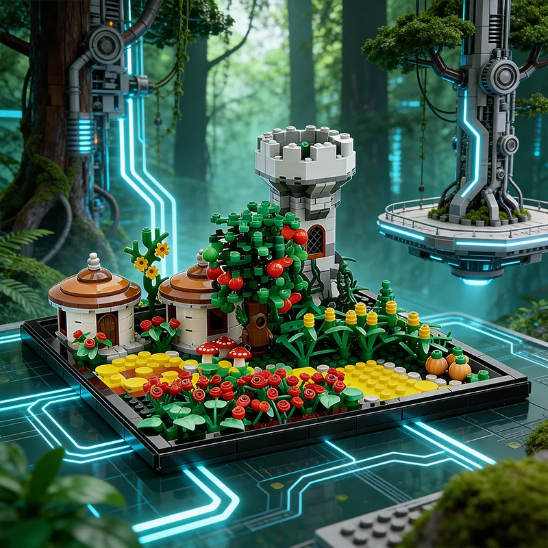 890-teiliges Urban Movie Scene MOC Modulares Bausteine-Set, Anpassbares Lernspielzeug, Beliebtes Einfaches DIY-Spielzeug, Geburtstagsgeschenk