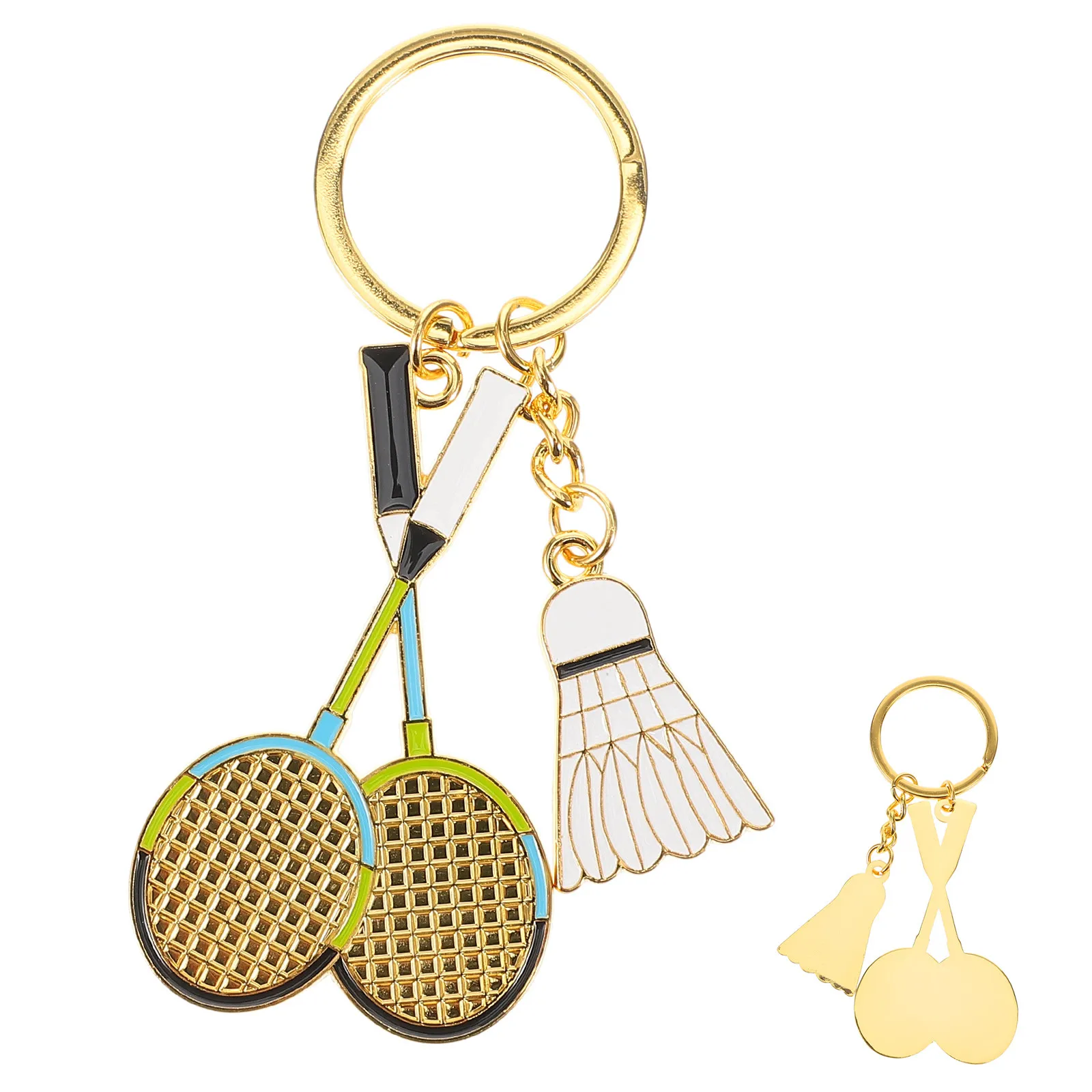 

Metal Badminton Key Ring Durable Decorative Keychain Pendant Sports Charm Backpack Hanging Ornament for Teens Key Chain Trinket