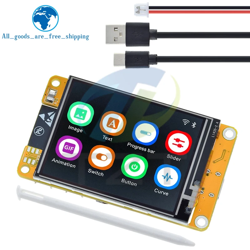 Imagem -03 - Placa de Desenvolvimento Esp32 Lvgl Wifi e Bluetooth 2.4 Módulo Tft Lcd 240x320 Tela Inteligente com Toque Wroom para Arduino