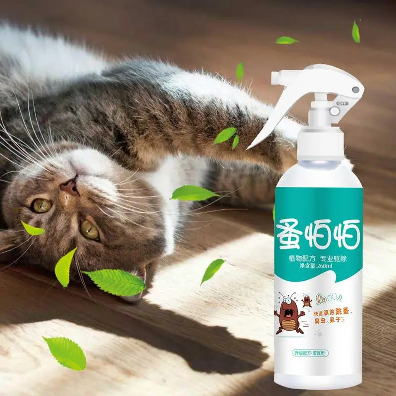 Pet Fur Spray 260ml Home Expel Fleas Lice Treatments Spray Dogs & Cats Tick Removal Spray Quick and Handy Fleas Ticks Expellent