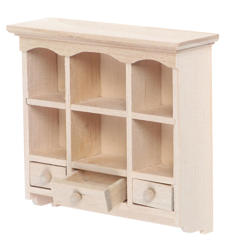 1pc antike Puppenhaus Mini Möbel Holz schrank Regal Display Schrank Spielzeug für Kinder Puppenhaus Dekoration Zubehör