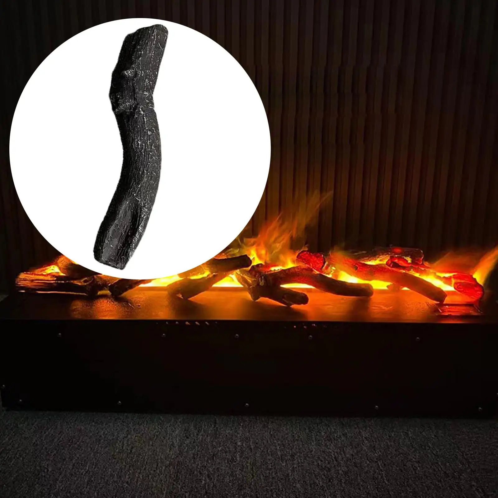 4 Pieces Ceramic Wood Logs Resin Artificial Logs for Fireplace Simulation Fireplace Logs Faux Fireplace Faux Firepit Logs