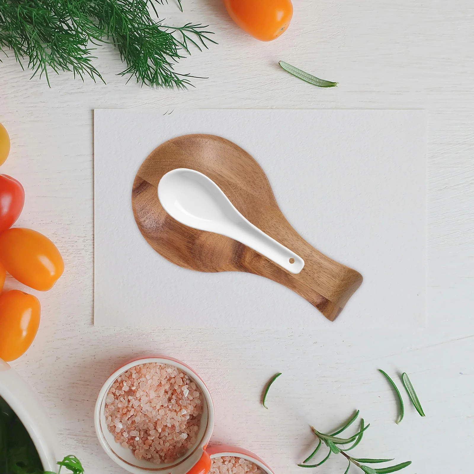 

Wooden Spoon Rest For Stove Top Acacia Wood Utensil Holder Kitchen Counter Organizer Farmhouse Decorative Tray Cooking