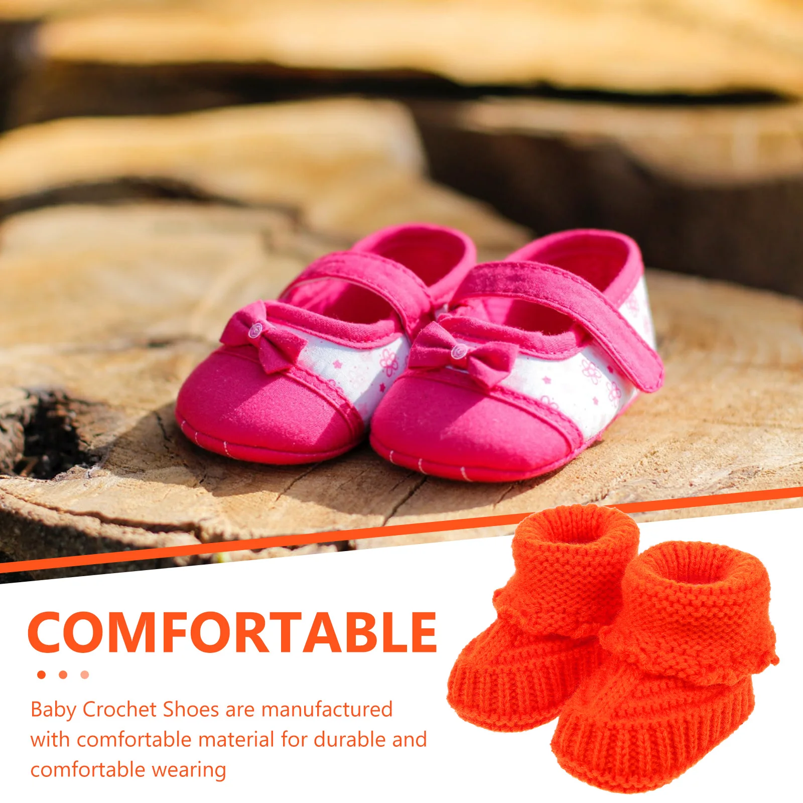 

Shoes Knitted Newborn Booties Crochet Girl Spring and Autumn Yarn Toddler