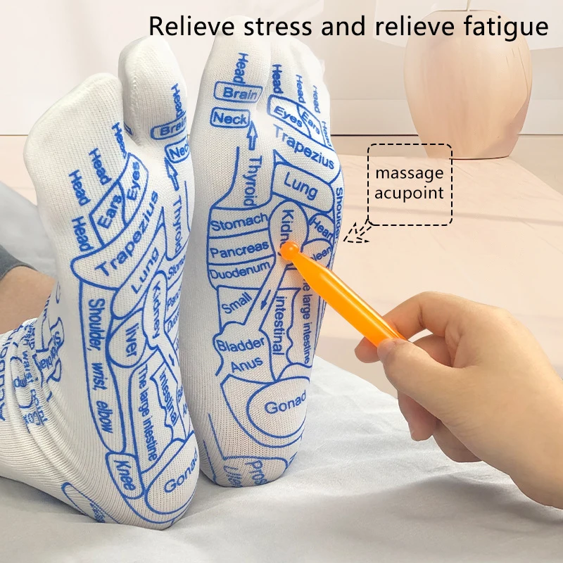 【A】1 Pair Massage Relieve Tired Feet Socks Acupressure Foot Massager Reflexology Socks Foot Acupoint Massage Tool Home Stockings
