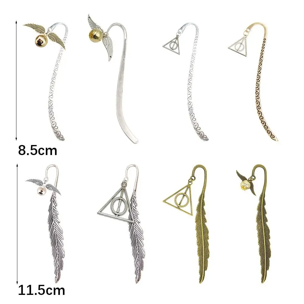 Creative Tower Book Page Marker Paper Clips Metal Bookmarks with Wings Ball Pendant Handcrafted Gift Delicate Pagination Mark