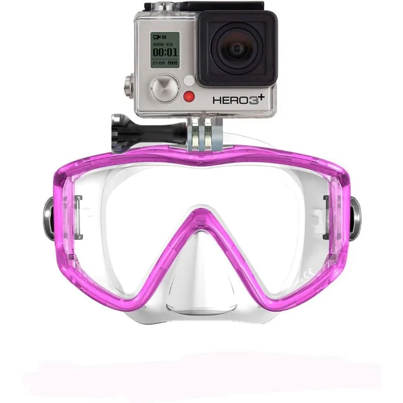 

Panorama - 3 Window Extra Qwik Comfort Strap Built-in Stainless Steel Camera Mount GoPro Diving Mask GoMask (MA580)