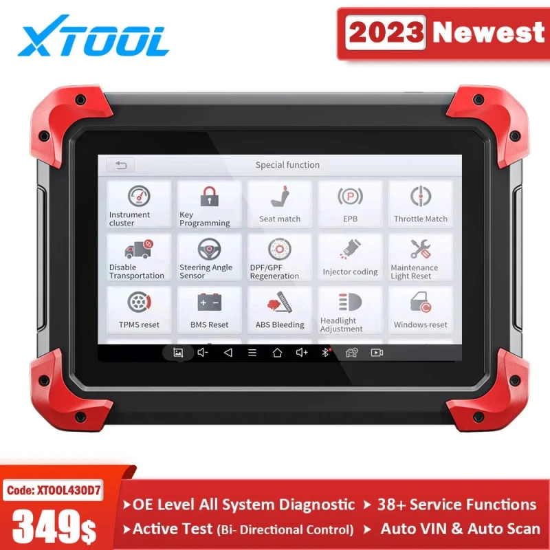 

XTOOL D7 OBD2 Automotive All System Diagnostic Tool Code Reader Key Programmer Auto Vin with 36 Reset Functions Active Test