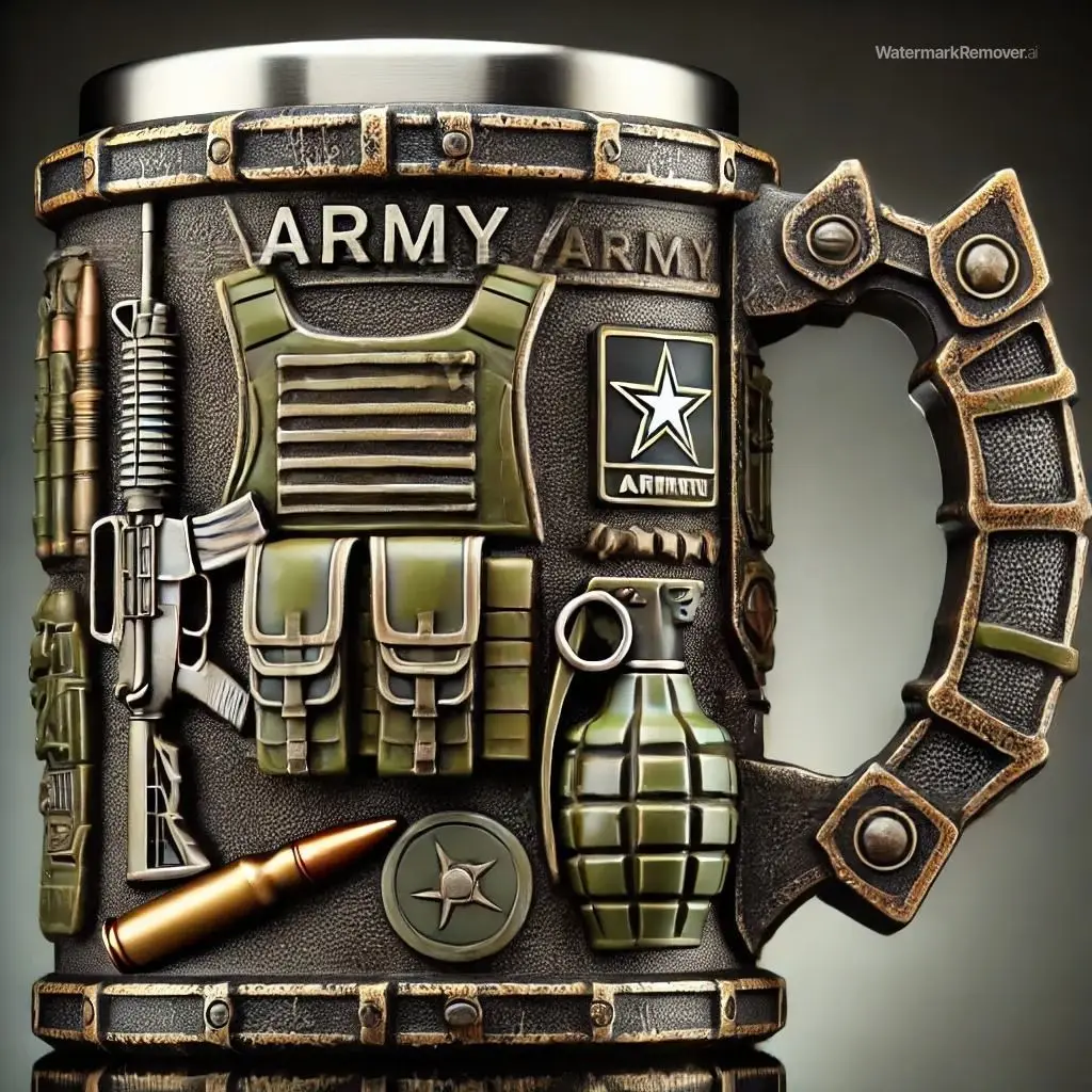 15oz 3D Military Coffee Mug – Army Navy Marine Corps Gift, Veteran Memorial Cup, Patriotic Drinkware for Men