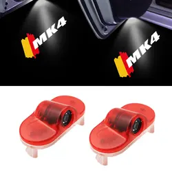 2Pcs LED Car Door Welcome Lights Projector Logo for Volkswagen Mk4 Ghost Shadow Light Decor Ambient Lamp Safety Auto Accessory