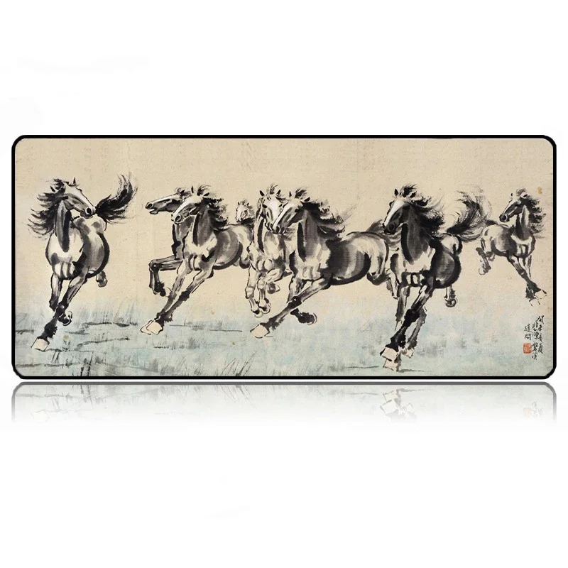 Chinese Style Mouse Pad Chinese Painting Art Gaming Increase Seaming Mouse Pad Guochao Desk Pad Large Book Seaming Table Mat