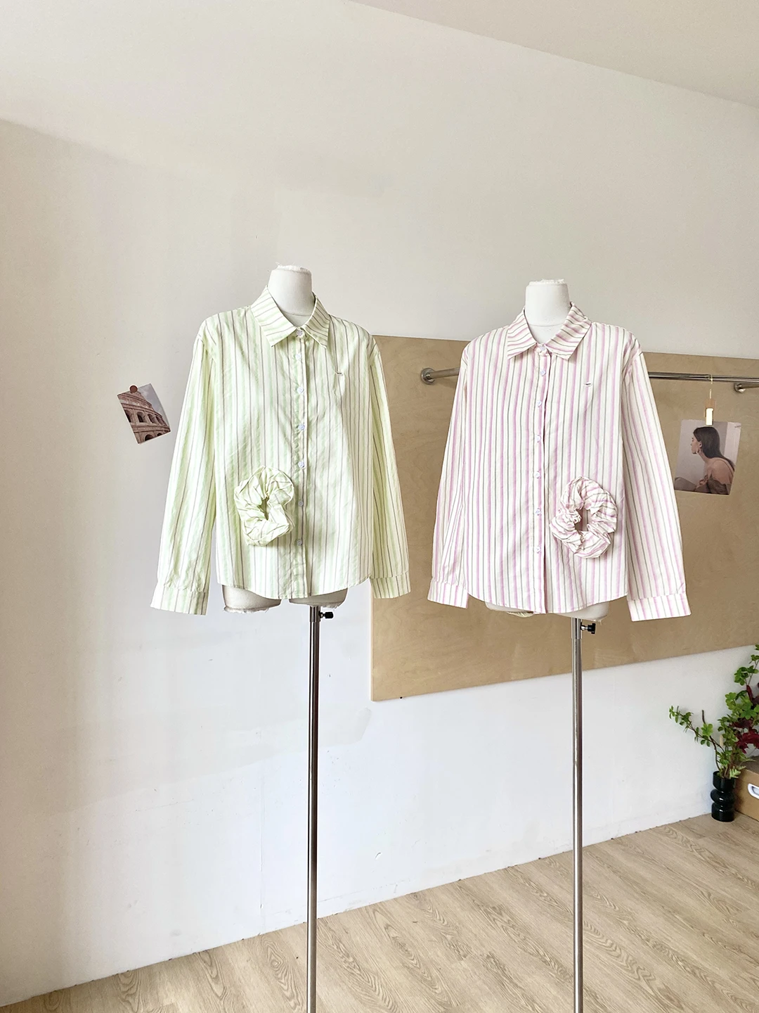 

Spring 2026 Loose Women's Korean Style Shirt Striped Versatile Loose Fit Slimming Top Casual Lazy Fashion Polyester Fiber