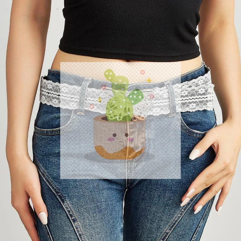 موضة الأبيض الأزهار الدانتيل حزام الخصر قابل للتعديل الحلو كل مباراة حزام للنساء حزام الخصر عادية اكسسوارات الديكور الهدايا