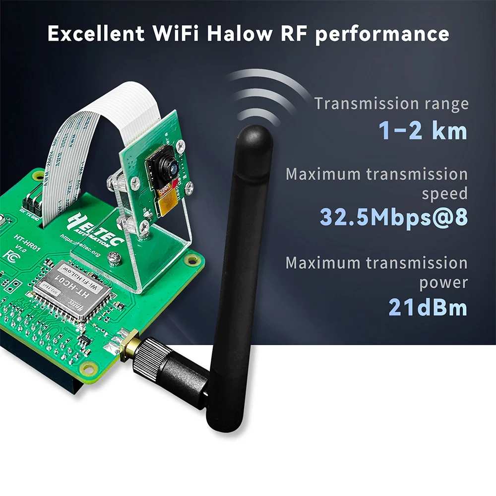 Heltec Pi-CamLow Raspberry Pi HOED 5MP Camera Wi-Fi HaLow Module Pi-CamLow Raspberry Pi HOED 5MP Camera 2 km bereik 32,5 Mbps High-Sp