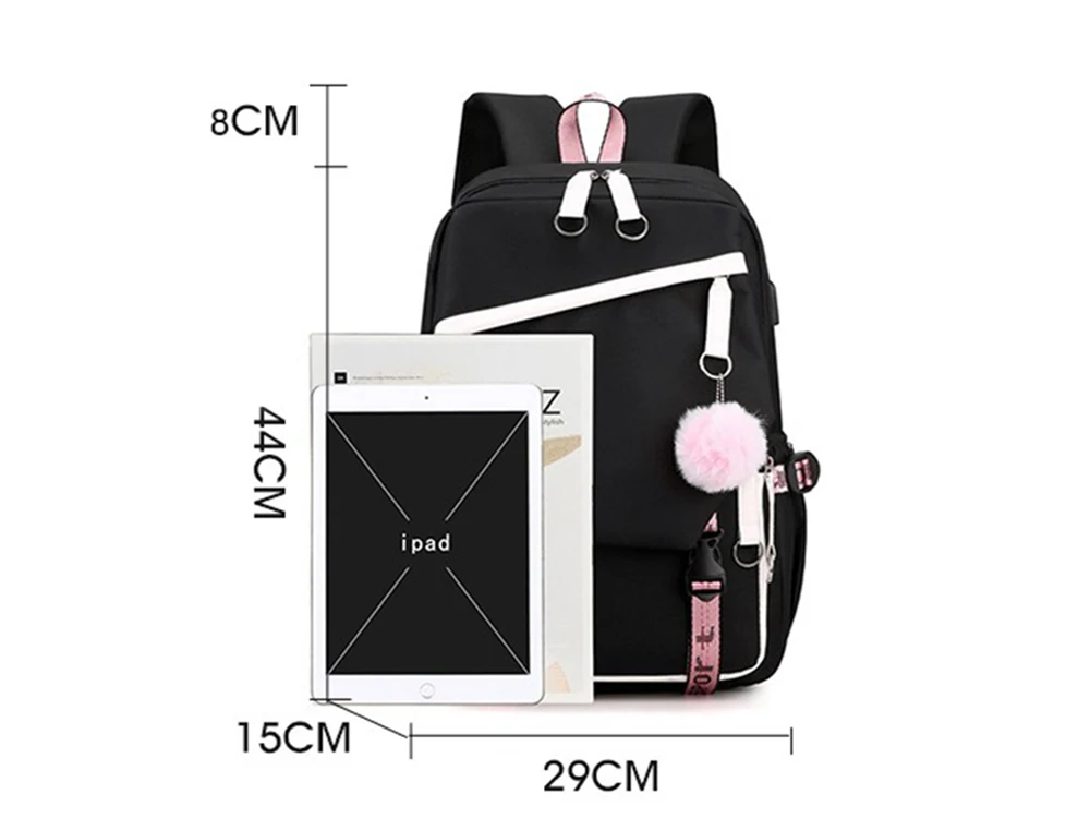 Sanrio Cinnamoroll Backpack for Girls Boys Teenager Children Rucksack Men Women Casual School Bags USB Charging Backpacks