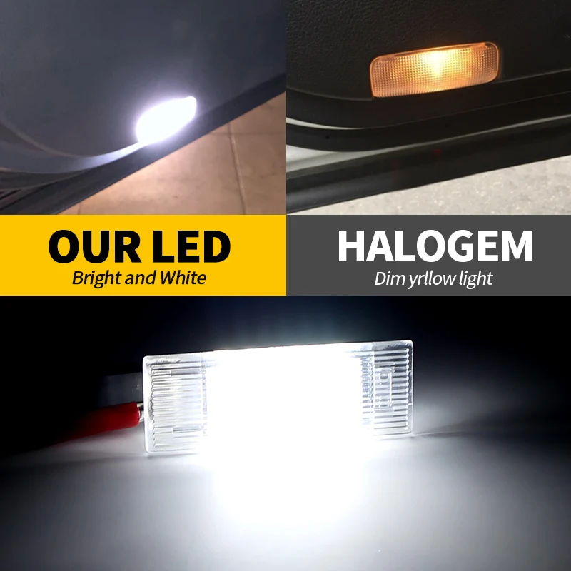 1/2PCS LED Door Courtesy Footwell Light for BMW 7-Series F01/F02/F03/X5 F15/X1 E84/X4 F26/I3, Luggage Trunk Glove Box Lamps 12V