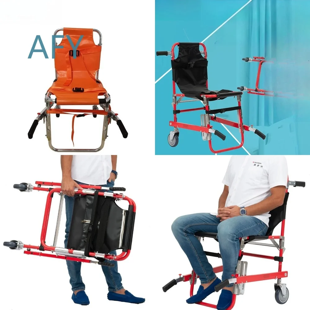 Portable Collapsible Rescue Stretcher Chair for Emergency First Aid Aluminum Alloy Stair Climbing Lightweight Foldable