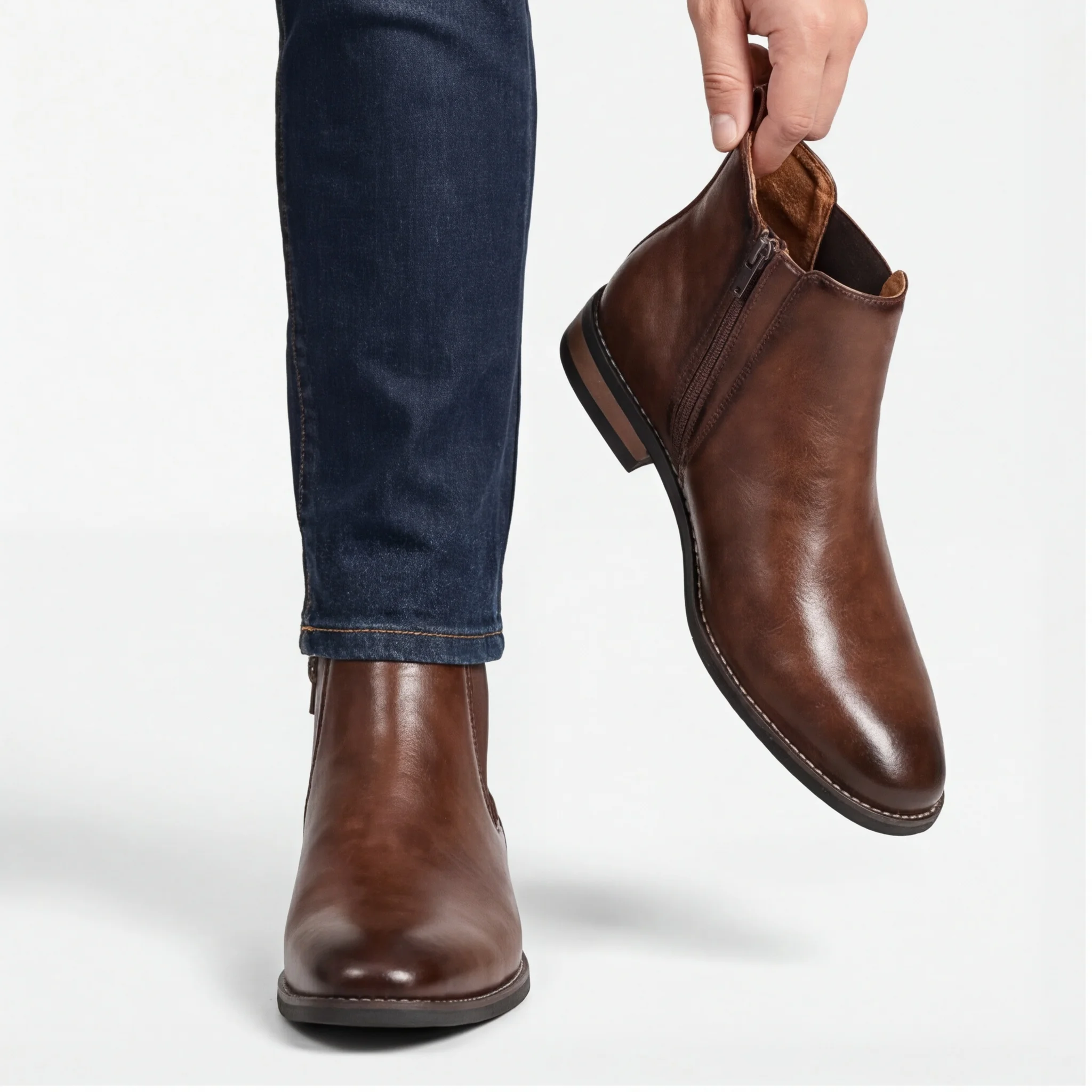 

Chelsea Men Boots Fashion Brand Comfortable Leather Ankle Boots