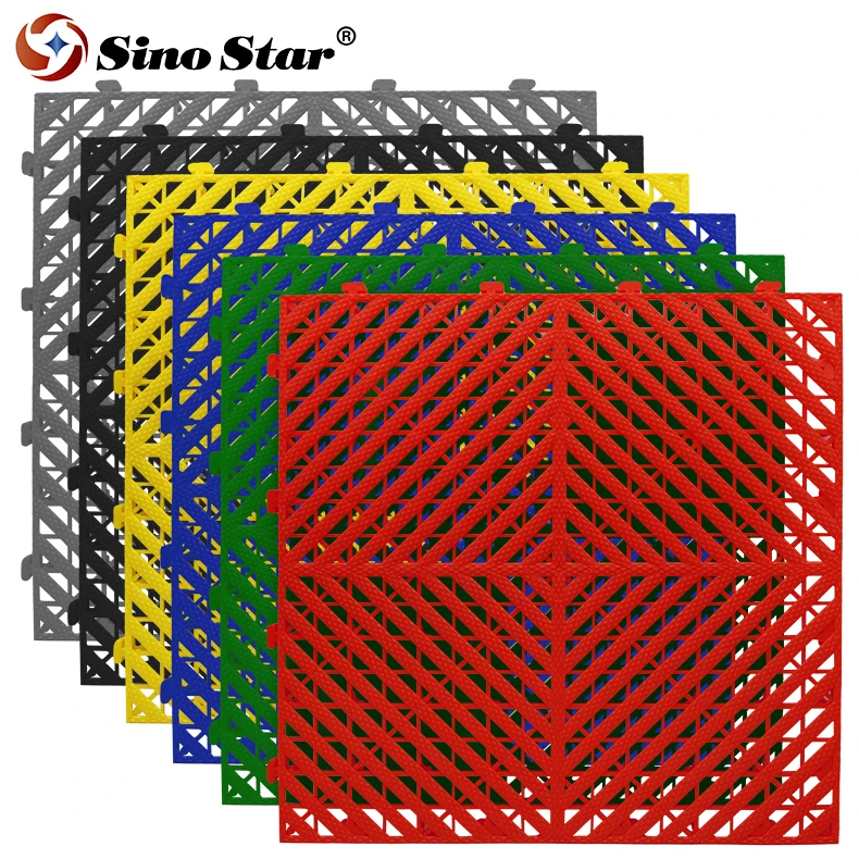 

S2.0RK New Model Flooring Tiles 100% new PP 6T/㎡ Heavy duty Anti-slip pvc Flooring for Carwash Parking Floor Tiles Pattern Tile