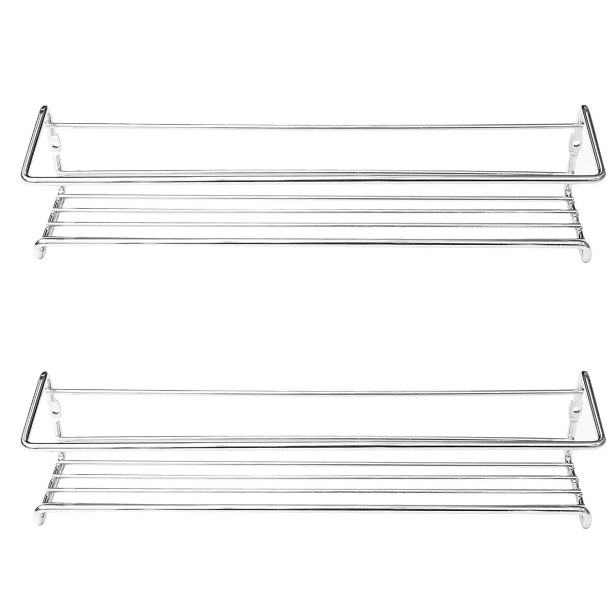 

2 Pcs Kitchen Wall Rack Spice Storage Shelf ganizer Condiment Holder Stainless Steel Shelves for Kitchen Bathroom