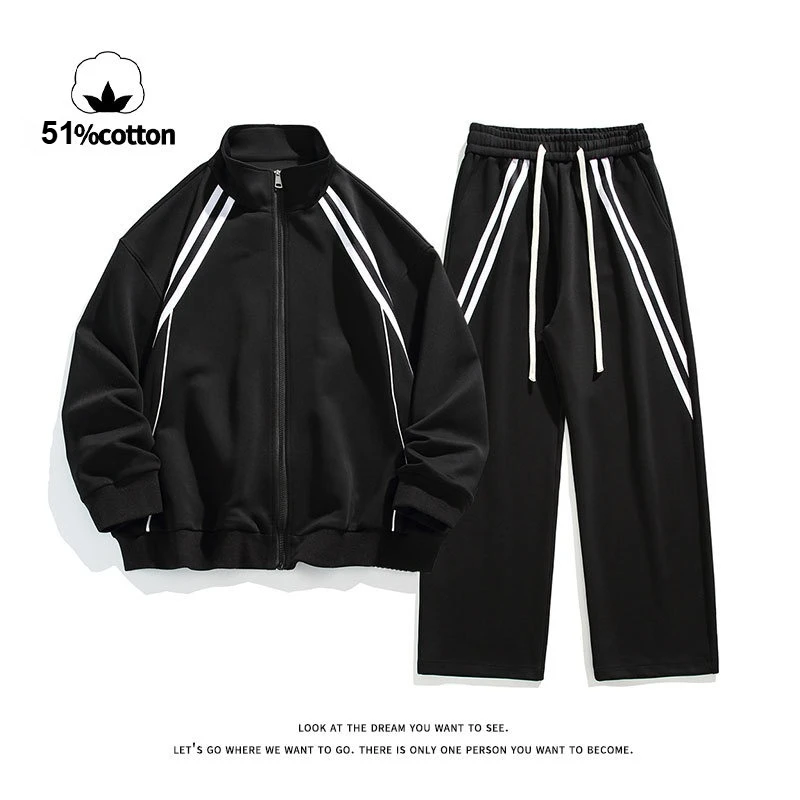 

5XL-M Мужской спортивный костюм премиум-класса из 51% хлопка Stormguard Zipper Tech + FlexTaper Манжеты на щиколотке Эко-мягкая термоподкладка ​