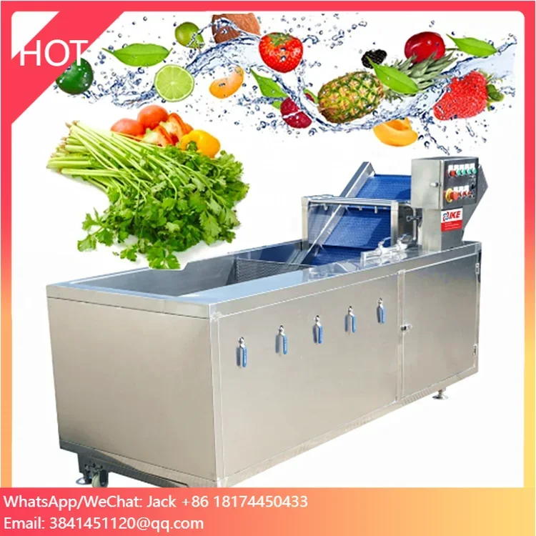 Lavadora Industrial multifuncional de alta presión para ensalada, uva, apio, jengibre, burbujas, verduras, espinacas, para frutas