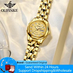 OUPINKE 3172 Woman Automatic Watch Fashion Luxury Mechanical Watch For Women Stainless Steel Dual Calendar Ladies Wristwatch