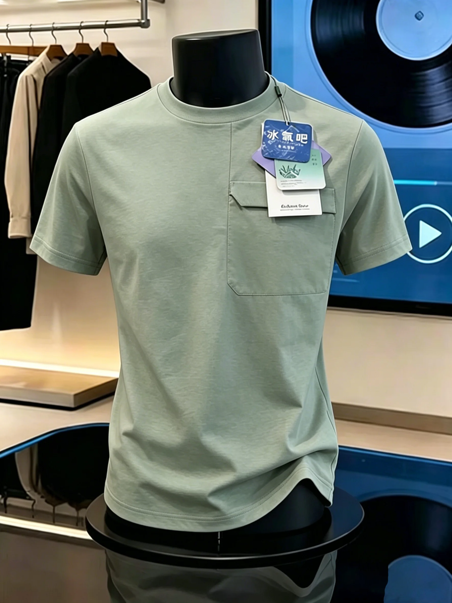 

Quick Dry Ice Silk Men's T-Shirt Short Sleeve Workwear Summer Outdoor Sports Sun Protection Loose Fit Breathable Soft Comfort...