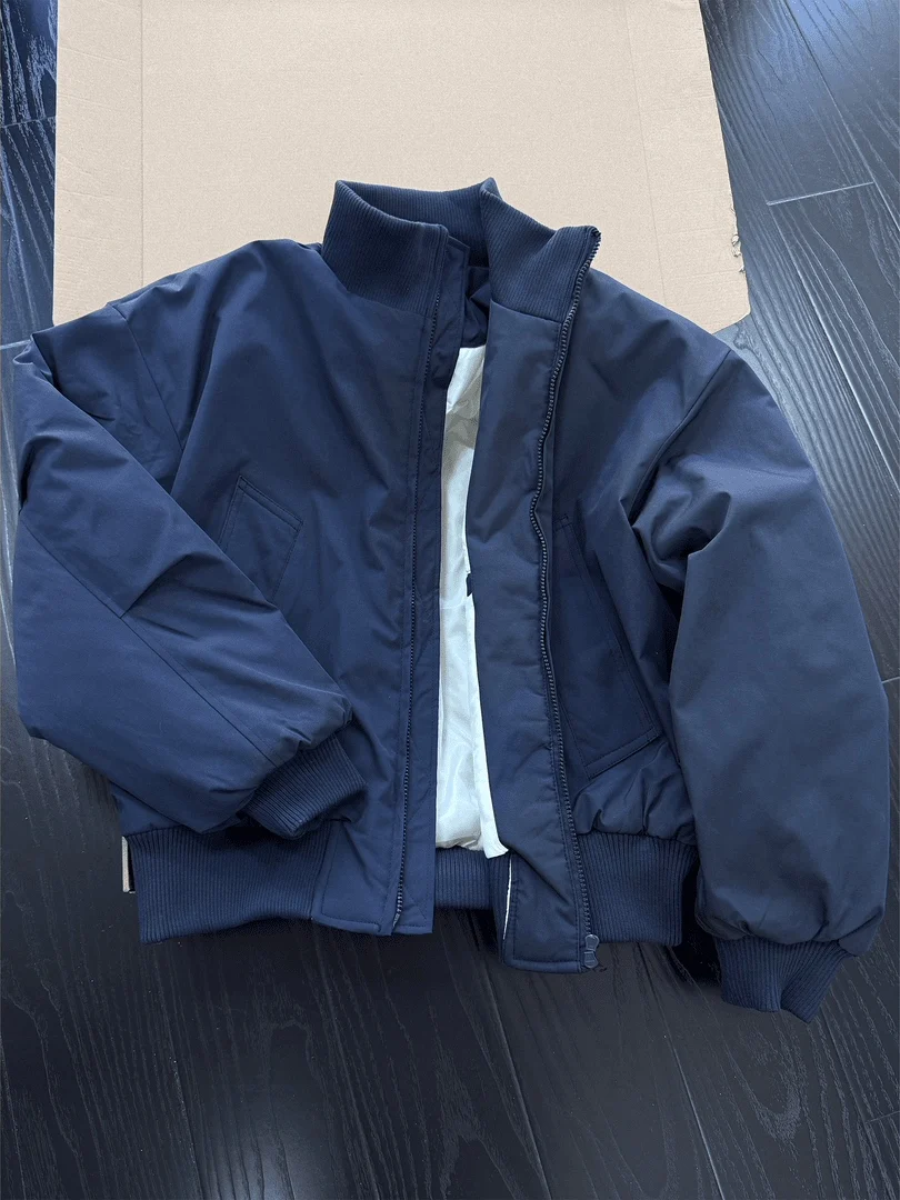 

American Sle ort Flight Jaet Cotton Casual Outerwear Men's Winter Warm Stand Collar Polyester Fiber Long Sve Zipper