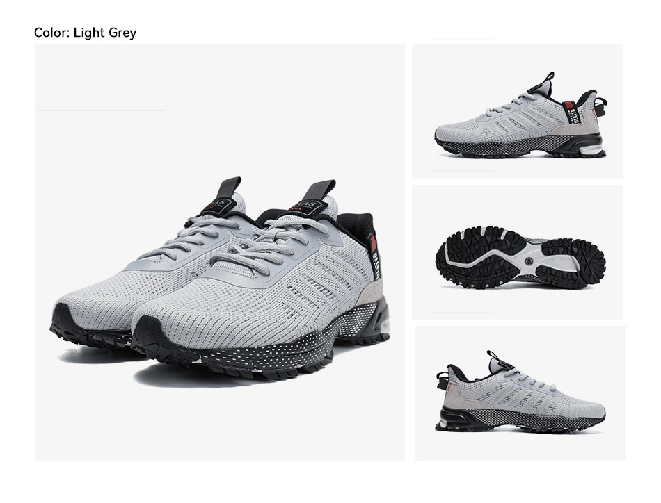 Baasploa Herren-Sporttrainer in großen Größen, leichte Air-Knit-Sneaker, bequeme Fitness-Wanderschuhe, EU 41–50 – Detail 17